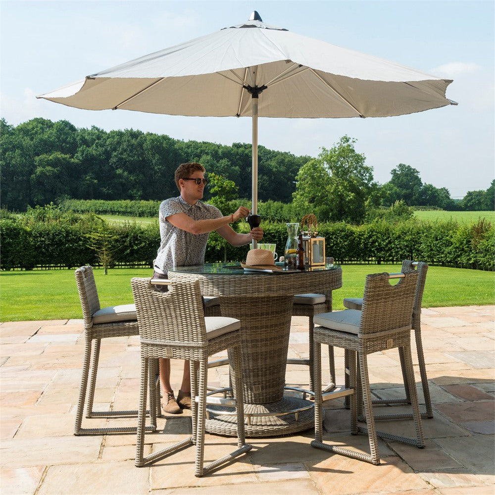 Round Rattan Bar Set Maze Rattan Oxford 6 Seat Round Bar Set With Ice Bucket ...